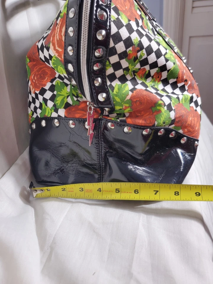 Bolso de Mano Betsey Johnson Betseyville Grande Rosa con Cuadros Foto 4 de 4