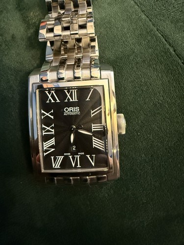 Oris Rectangular automatic Tank Men's Watch Black Dial