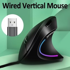 Wired Right Hand RGB Vertical Ergonomic Gaming Mouse  USB Optical, Plastic