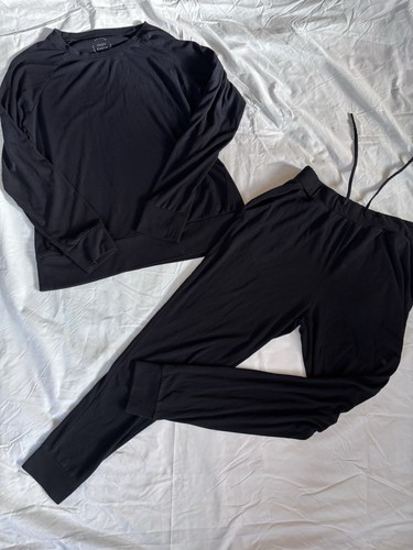 Cozy Earth Bamboo Jogger Lounge Set In Black Womens Small