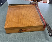 Vintage Ingento Wooden Paper Cutter 2 Early Era 10" Very Sharp Blade