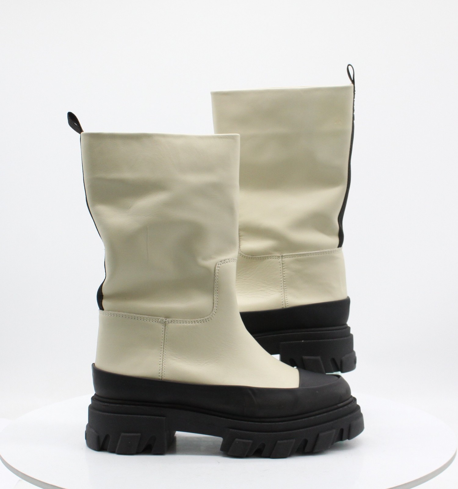 GANNI TUBULAR BOOTS - UK 7 EU 40 RRP £395 WOMENS BOOTS PLATFORM UK 7 EU 40 BEIGE image 2