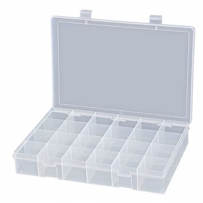 Durham Mfg Lp24-Clear Compartment Box With 24 Compartments, Plastic, 2-5/16'' H