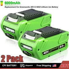 2PACK 6.0Ah For Greenworks G-MAX Lithium Battery 29472 29462 29252 20202 40 Volt