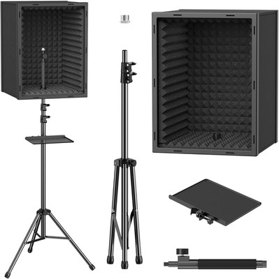 Tragbare Vocal Booth Mikrofon Isolationsschild Akustikschaum Studio UK
