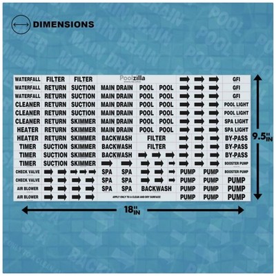 Waterproof Sticker Labels for Pool & Plumbing Parts