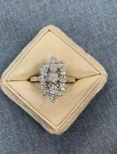 2Ct Round Cut Lab Created Diamond Engagement Cluster Ring 14k Yellow Gold Plated