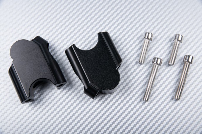 Réhausseurs de guidon 50mm alu usiné pour BMW F800 GS 2016-2018 noir