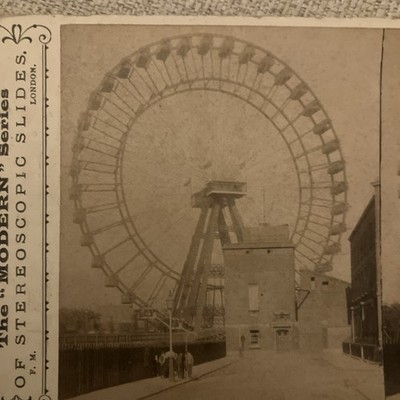 London Earls Court Great Wheel Ferris Wheel Stereoview Card