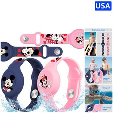 Cute Cartoon Silicone AirTag Bracelet for Kids 2 Pack - Waterproof Protection