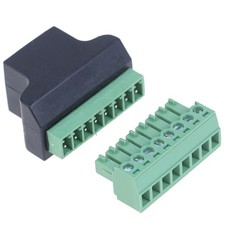 RJ45 to screw terminal adaptor rj45 female to 8 pin connector for CCTV DVR
