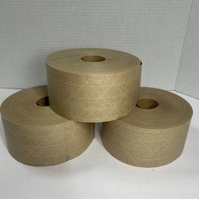 3 ROLLS 2.75in 375 FT Reinforced Gummed Kraft Paper Tape Water Activated