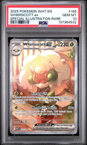 PSA 10 WHIMSICOTT EX 165/086 SPECIAL ILLUSTRATION RARE WHITE FLARE POKEMON 🍃