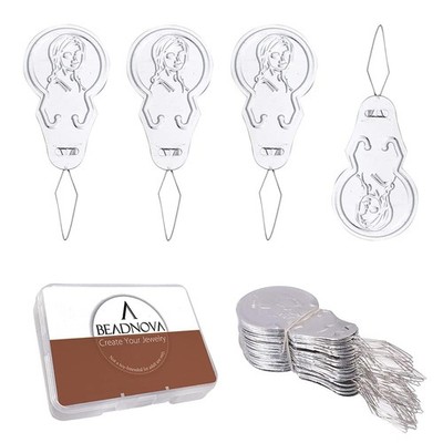BEADNOVA Embroidery Needle Threader Tool 50pcs Aluminum Sewing Machine 
