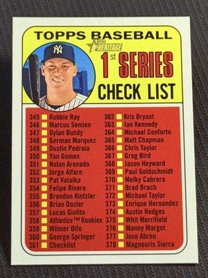 2018 Topps Heritage CHECK LIST Aaron Judge item 1