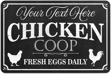 Personalized Chicken Coop Tin Metal Signs Home D cor 8x12 Fresh Eggs Daily Custo