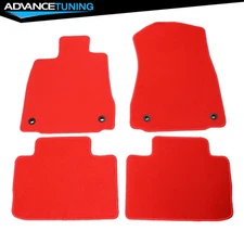 Fits 14-25 Lexus IS300 IS350 Nylon Floor Mats Liner Red Front Rear Carpet 4PCS