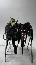 Pony Charro Saddle – Black & Burgundy “Diamante Rojo” Edition (13”)