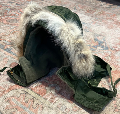 USN Extreme Cold Weather Shore Hood A1 Fur Trim Vietnam Era 1968 Medium Unused!