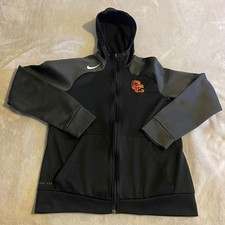 Nike Therma Fit Full Zip Hoodie Athletic Men's Size Small Black Gray Sweater