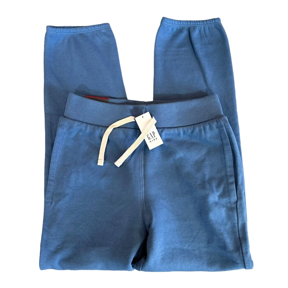 Pantalones deportivos Gap niños jóvenes talla 8 azules con cordón cintura elástica Foto 2 de 4