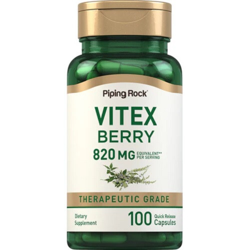 PIPING ROCK Vitex (Chasteberry Fruit), 820 mg per Serving, 100 Capsules FREE P&P
