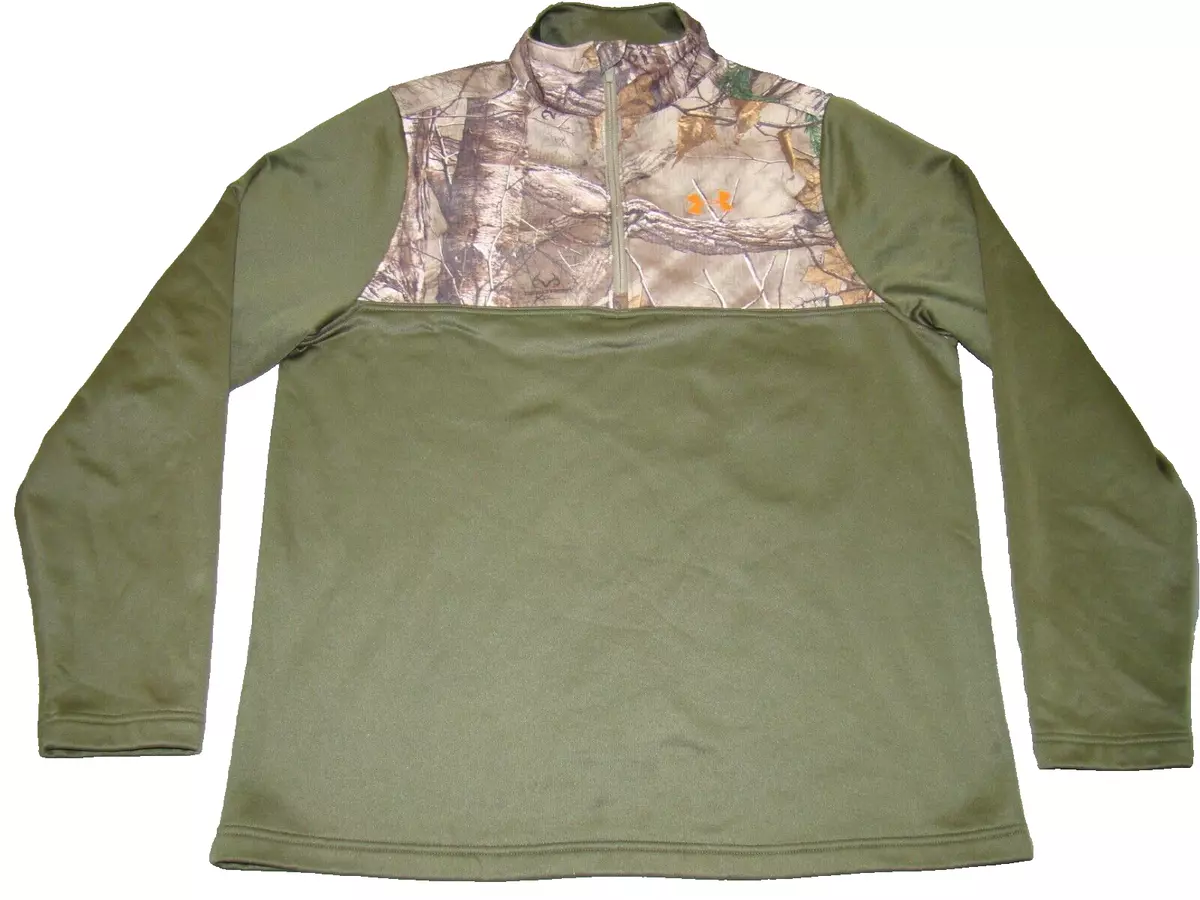 Under Armour Mens M Pullover 1 4 Zip Fleece Sweatshirt Realtree Green Camo Shirt