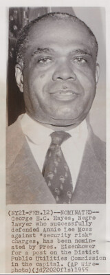 1955 Press Photo Negro Lawyer George E.C. Hayes, Public Utilities Commission