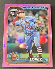 2024 Topps Chrome #95 Irving Lopez Pink Refractor Rookie RC + Chrome Base RC