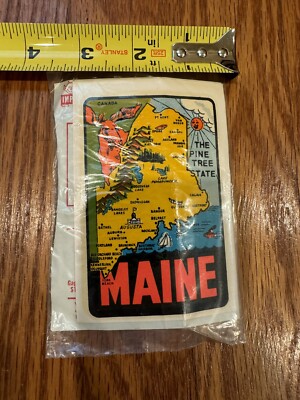 VINTAGE MAINE PINE TREE SOUVENIR STATE TRAVEL WINDOW DECAL IMPKO ORIGINAL MIP