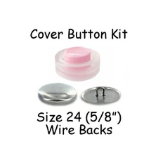 Size 24 (5/8 inch) Cover Buttons Starter Kit (makes 10) with Tool - Wire Backs 