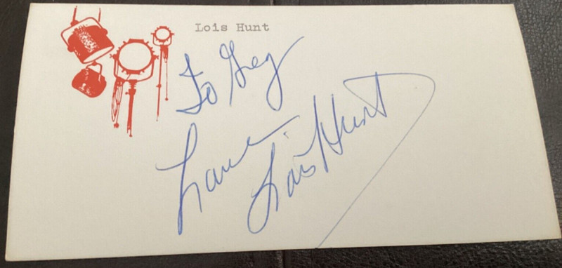 Actress LOIS HUNT Personally Autographed Signed MOVIE THEATER Card FreeShip