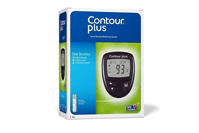 Contour Plus Blood Glucose Monitoring System Glucometer - 25 Free Strips