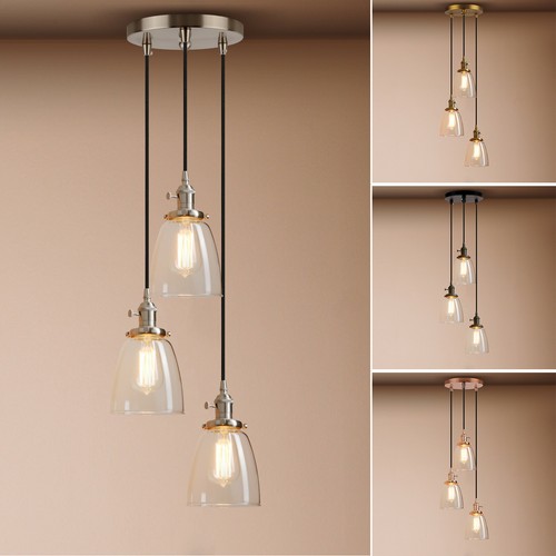 CLEAR GLASS SHADE LOFT CEILING LAMP 