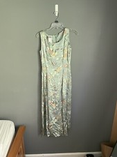 Vintage Laura Ashley Silk Floral Maxi Dress Size 4