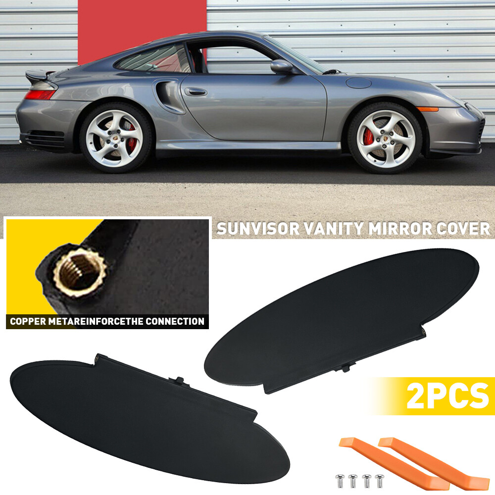 2X Sun Visor Vanity Mirror Cover For Porsche 911 996 Boxster Cayman 986