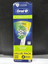  Value Pk of 4 Oral-B Floss Action Max Clean Replacement Toothbrush Heads-White