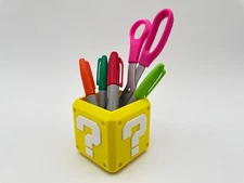 Super Mario Question Block Pen Holder – 3D Printed Desk Organizer
