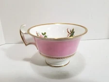 19thC English Hand Painted Tea Cup Pink Gold Floral Attr. Copelands Spode Read