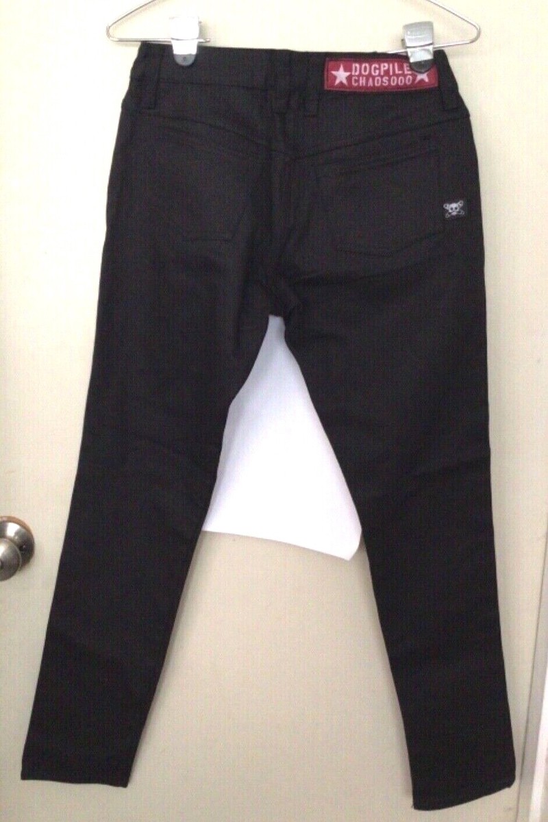 DOGPILE Chaos000 Punk Rock Black Jeans Pants Low Rise Size X DOGPILE Chaos000 Punk Rock Black Jeans Pants Low Rise Size X