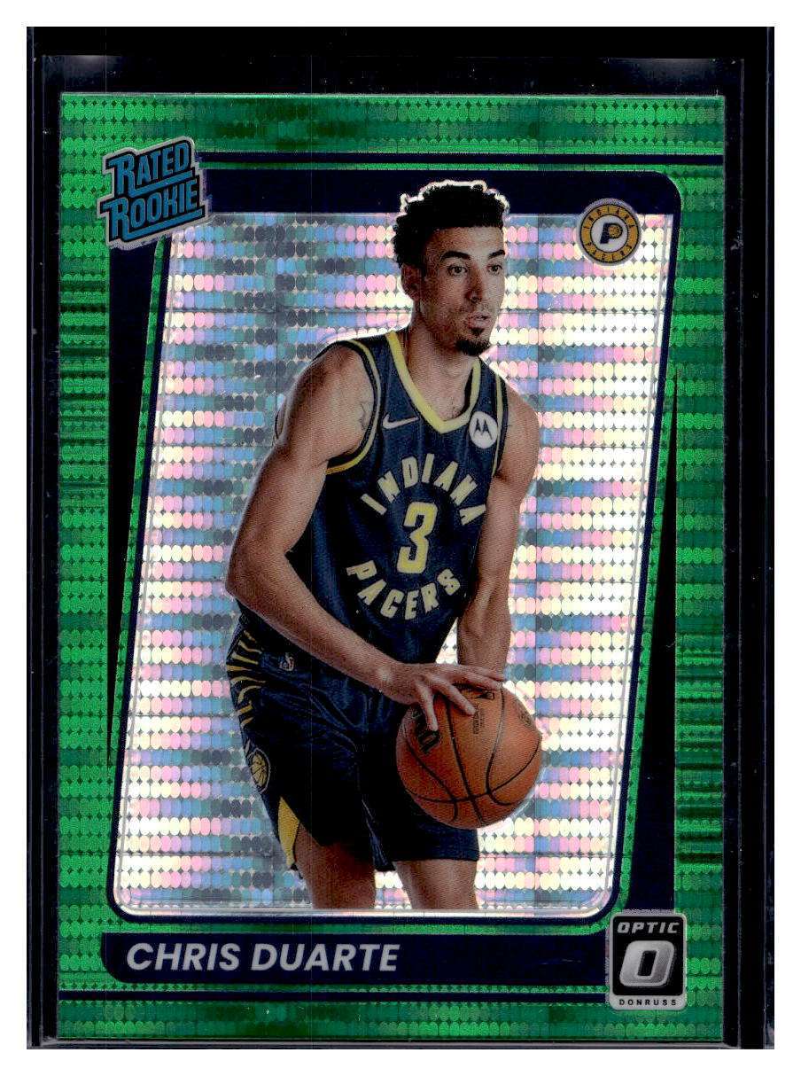2021-22 Panini Donruss Optic Green Pulsar Prizm #173 Chris Duarte RC (C)