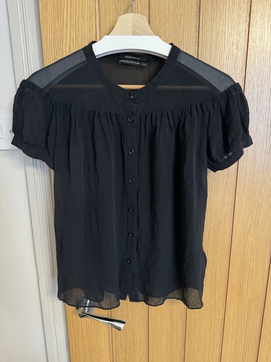 Club Monaco Black Silk Top | eBay UK