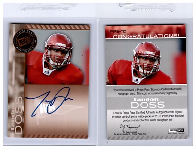 2011 Press Pass Signings Bronze TANDON DOSS #PPS-TD