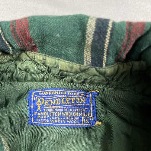 Vintage Pendleton Flannel Mens Sz 15 1/2 Shirt Plaid Pure Virgin Wool USA Made - Picture 2 of 7