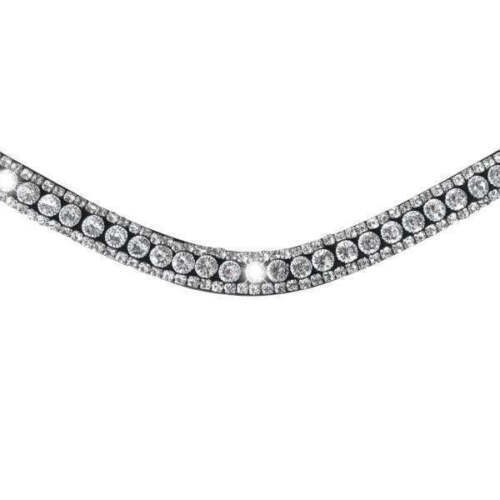 Clear Crystal Horse Leather 5 Row Browband For Bridle All Sizes With Free Ship. - Picture 2 of 4