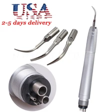 FDA Dental Piezo Air Ultrasonic Scaler 4-Hole Handpiece with 3 Scaler inserts US