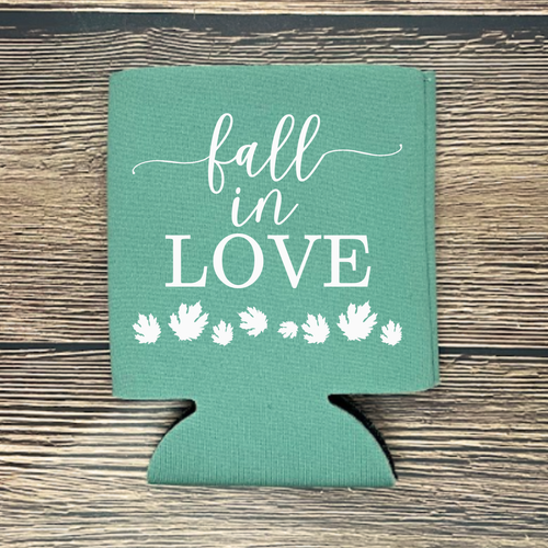 Custom Wedding Can Coolers, Fall In Love - The Millers, Fall Couple Beer Coolies - Picture 6 of 13
