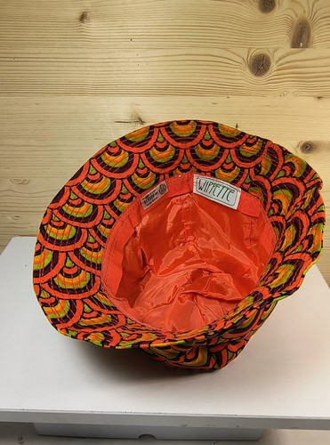 Wippette size Small Funky Bucket Rain Hat vintage union made in the USA orange - Picture 10 of 12