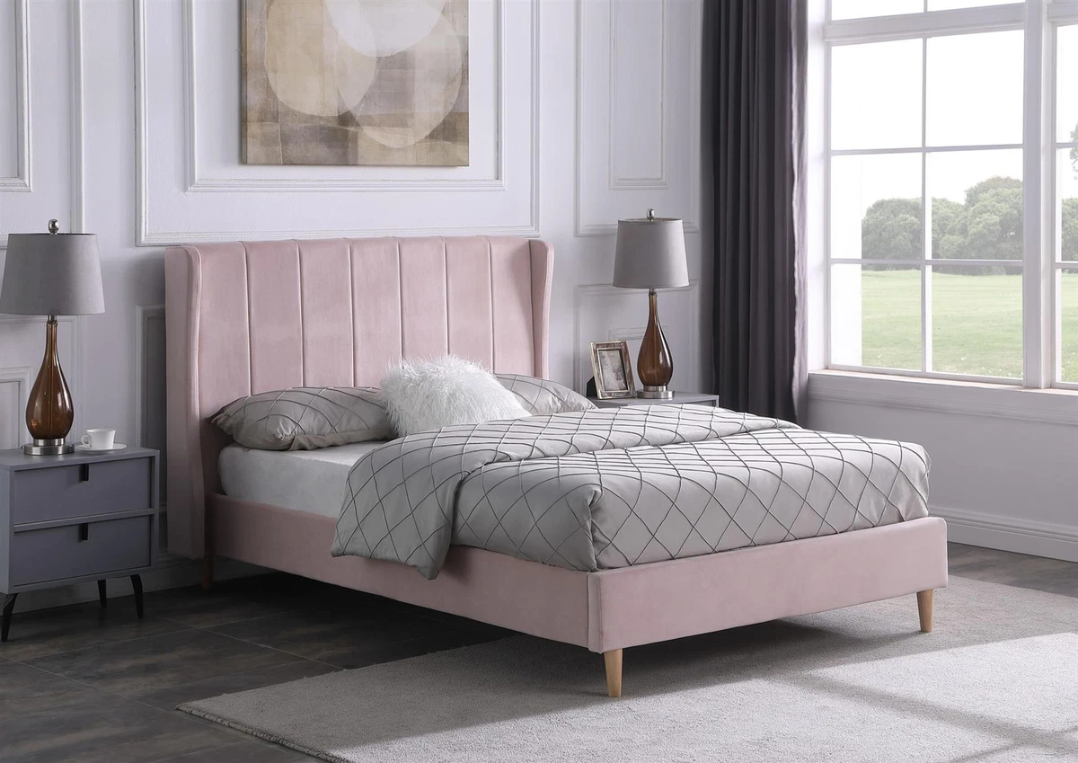 Double bed pink online headboard