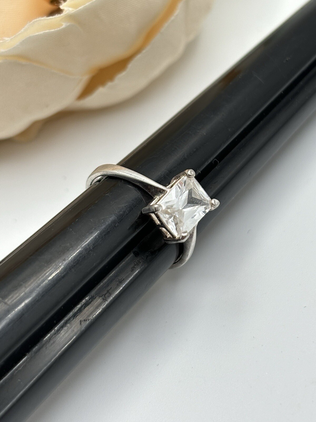 Sterling Silver 925 Emerald Cut Rectangle CZ Soli… - image 9